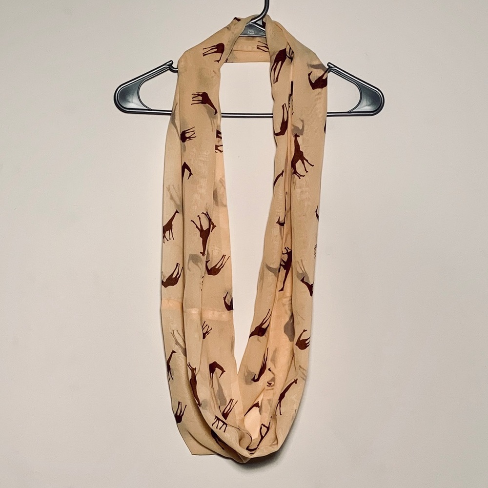 Giraffe print silk scarf
